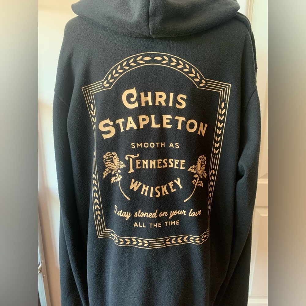 Chris Stapleton Tennessee Whisky XL Black Full Zip Hooded Sweatshirt 2018 Tour